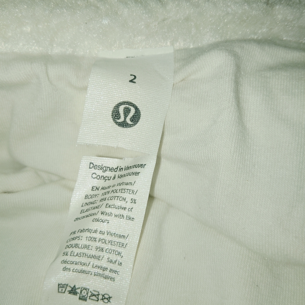 LULULEMON ATHLETICA Cinchable Fleece Zip Up - Bone Size 2 - Picture 16 of 16